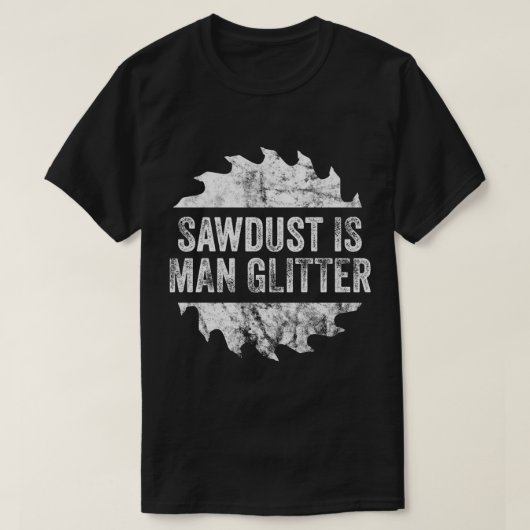 Funny Sawstaub Mann Glitzer lustiger T - Shirt (Design vorne)