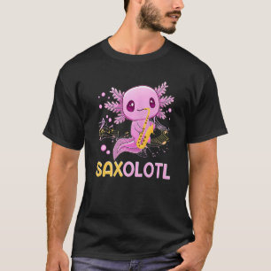 Funny Saxolotl Adorable Saxophon Playing Axolotl T-Shirt