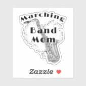 Funny Saxophon Marching Band Mama Aufkleber (Blatt)