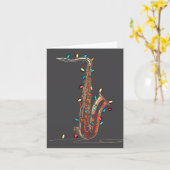 Funny Saxophone Christmas Graphics Lights Lover Pl Karte (Gelbe Blume)