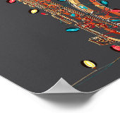 Funny Saxophone Christmas Graphics Lights Lover Pl Poster (Ecke)