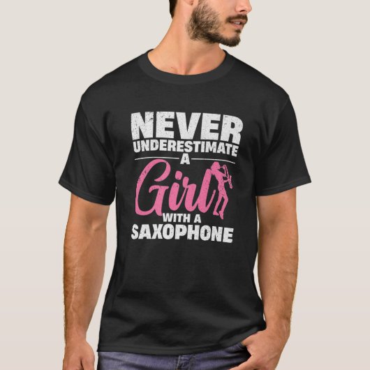Funny Saxophone Design for Girls Saxophonist T-Shirt (Vorderseite)