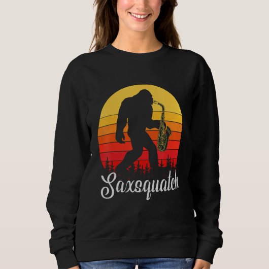 Funny Saxophone Design, Saxsquatch, Sci-Fi Woodwin Sweatshirt (Vorderseite)