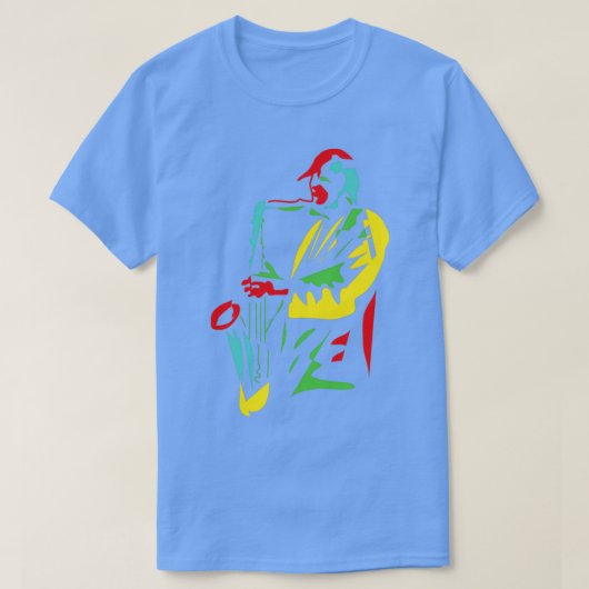 Funny Saxophone Musician Modern Style (2) T-Shirt (Design vorne)