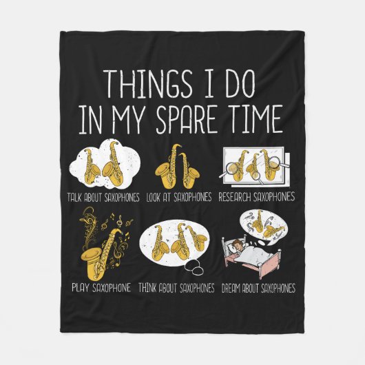 Funny Saxophone Player Gift Men Jazz Music Fleecedecke (Vorderseite)