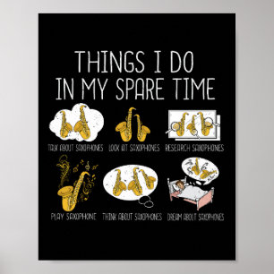 Funny Saxophone Player Gift Men Jazz Music Poster