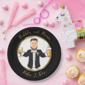Funny Say Groom Male Cartoon Hochzeitsfeier Pappteller (Party)