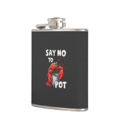 Funny Say No to Pot mit Crab Hummer Flachmann (Links)