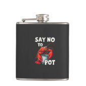 Funny Say No to Pot mit Crab Hummer Flachmann (Vorderseite)