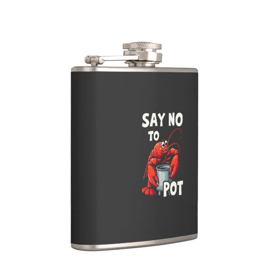 Funny Say No to Pot mit Crab Hummer Flachmann (Rechts)