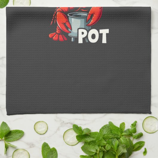 Funny Say No to Pot mit Crab Hummer Geschirrtuch (Gefaltet)