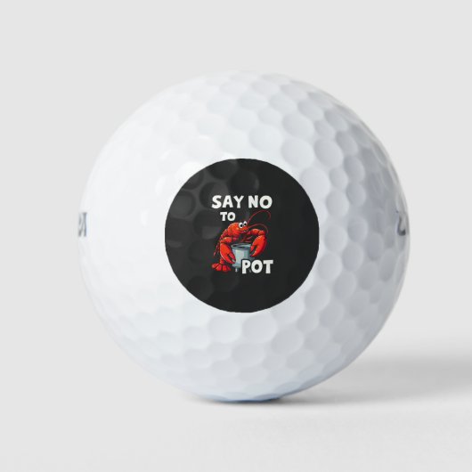 Funny Say No to Pot mit Crab Hummer Golfball (Vorderseite)