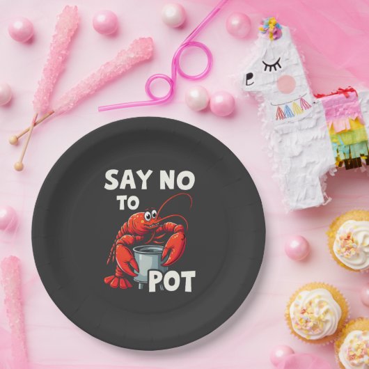 Funny Say No to Pot mit Crab Hummer Pappteller (Party)