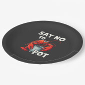 Funny Say No to Pot mit Crab Hummer Pappteller (Schrägansicht)