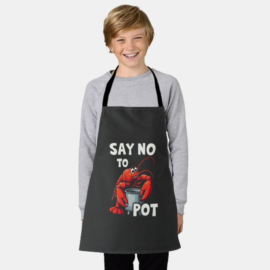 Funny Say No to Pot mit Crab Hummer Schürze (Getragen)