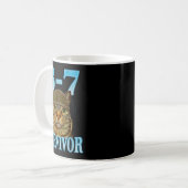 Funny Saying 67 Cats Tummy Ache Survivor Cat Meme Kaffeetasse (Vorderseite Links)