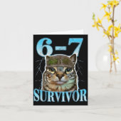 Funny Saying 67 Cats Tummy Ache Survivor Cat Meme Karte (Gelbe Blume)