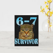 Funny Saying 67 Cats Tummy Ache Survivor Cat Meme Karte (Gelbe Blume)
