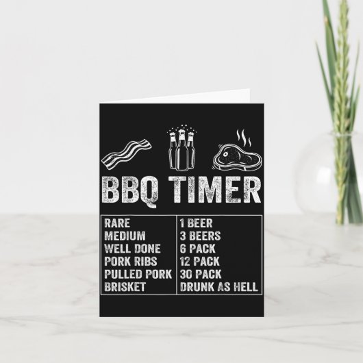 Funny Saying Bbq Timer Beer Grill Dad Barbecue Dri Karte (Vorderseite)