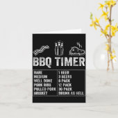 Funny Saying Bbq Timer Beer Grill Dad Barbecue Dri Karte (Gelbe Blume)