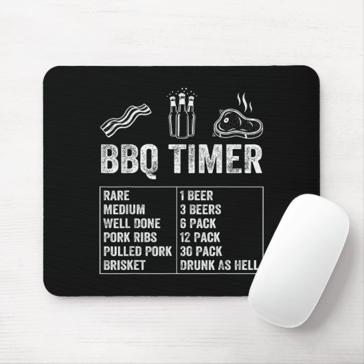 Funny Saying Bbq Timer Beer Grill Dad Barbecue Dri Mousepad (Mit Mouse)