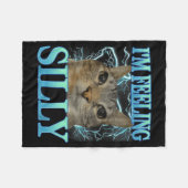 Funny Saying Cat Lover I'm Feeling Silly Cat Meme Fleecedecke (Vorderseite (Horizontal))