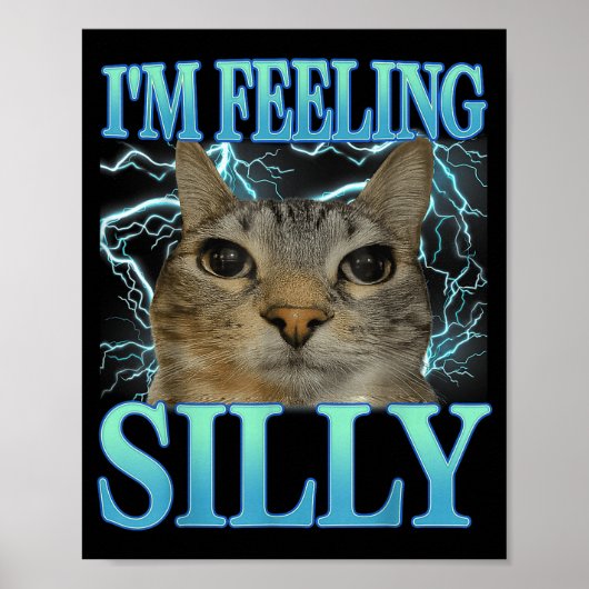 Funny Saying Cat Lover I'm Feeling Silly Cat Meme  Poster (Vorne)