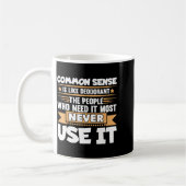 Funny Saying Common Sense Is Like Deodorant Joke W Kaffeetasse (Links)