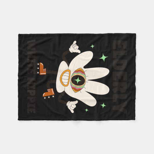 Funny Saying Groovy Elderly White Hipe  Fleecedecke (Vorderseite (Horizontal))