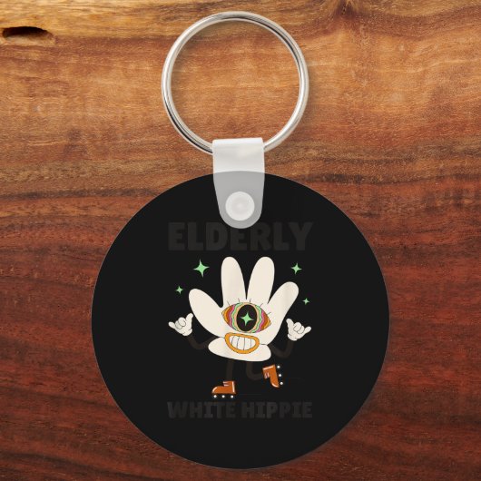 Funny Saying Groovy Elderly White Hipe Schlüsselanhänger (Vorderseite)