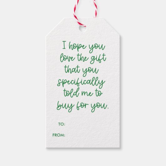 Funny Saying I Hope You Love the Gift Christmas Geschenkanhänger (Vorderseite)