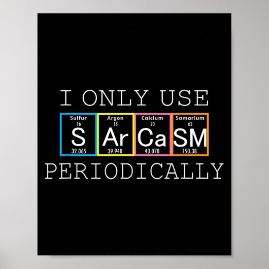 Funny Saying I Only Use Sarcasm Periodically Men W Poster (Vorne)