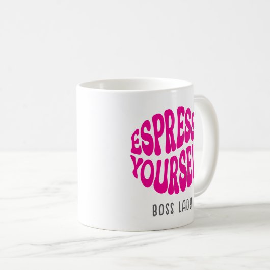 Funny Saying Modern Espresso Yourself Retro Name Kaffeetasse (VorderseiteRechts)