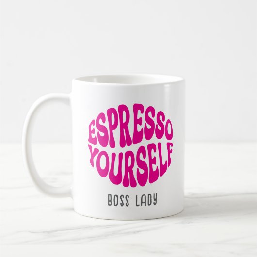 Funny Saying Modern Espresso Yourself Retro Name Kaffeetasse (Links)