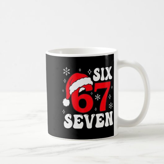 Funny Saying Six Seven Christmas 67 Meme Xmas Boys Kaffeetasse (Rechts)