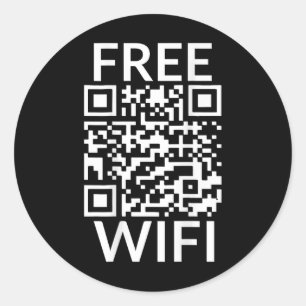 Funny Scan Free Wifi Trump tanzt Prank Qr Präsiden Runder Aufkleber