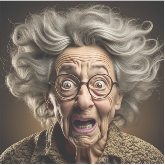 Funny Scanied Old Lady Ai Art Aufkleber (Vorderseite)