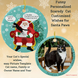 Funny Scardy Cat Besuchen Weihnachten Keramik Ornament
