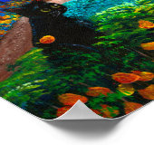 Funny Scardy Cat Fall Halloween Moon Creationarts Poster (Ecke)