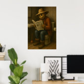 Funny Scarecrow Bathroom Print, Rustic Toilet Poster (Heimbüro)
