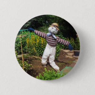 Funny scarecrow button