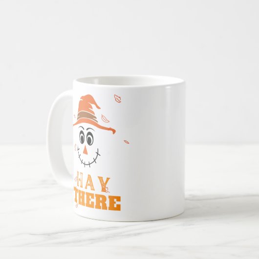 Funny Scarecrow Face Herbstlaubs Halloween Kaffeetasse (Vorderseite Links)