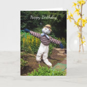 Funny scarecrow karte (Gelbe Blume)