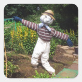 Funny scarecrow quadratischer aufkleber (Vorderseite)