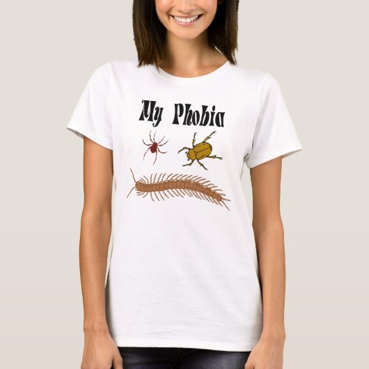 Funny Scared Bugs Insect Phobia T - Shirt (Vorderseite)