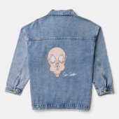 Funny scared cartoon face jeansjacke (Rückseite)