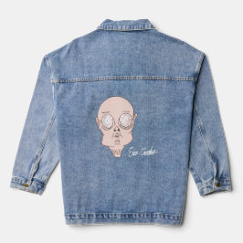 Funny scared cartoon face jeansjacke