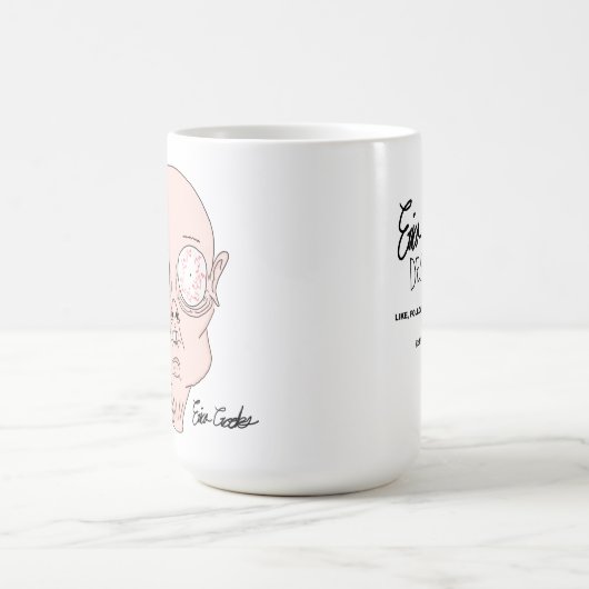 Funny scared cartoon face kaffeetasse (Mittel)