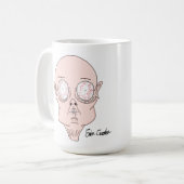 Funny scared cartoon face kaffeetasse (Vorderseite Links)