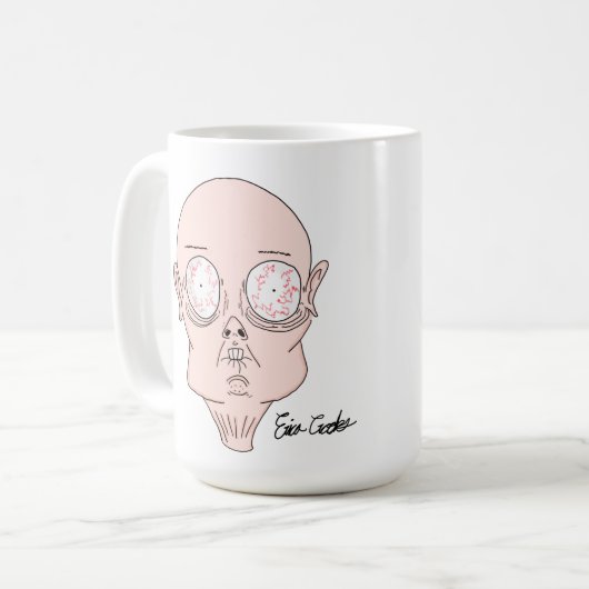 Funny scared cartoon face kaffeetasse (Vorderseite Links)